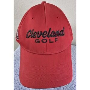 Cleveland Golf Adult Hat Cap Red Black Spell Out Ohio Strap‎ Back